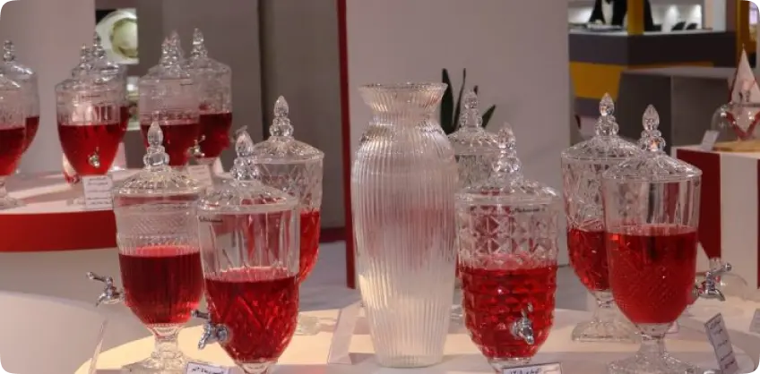 Iran Porcelain ceramic glass and crystal dishes Exhibition